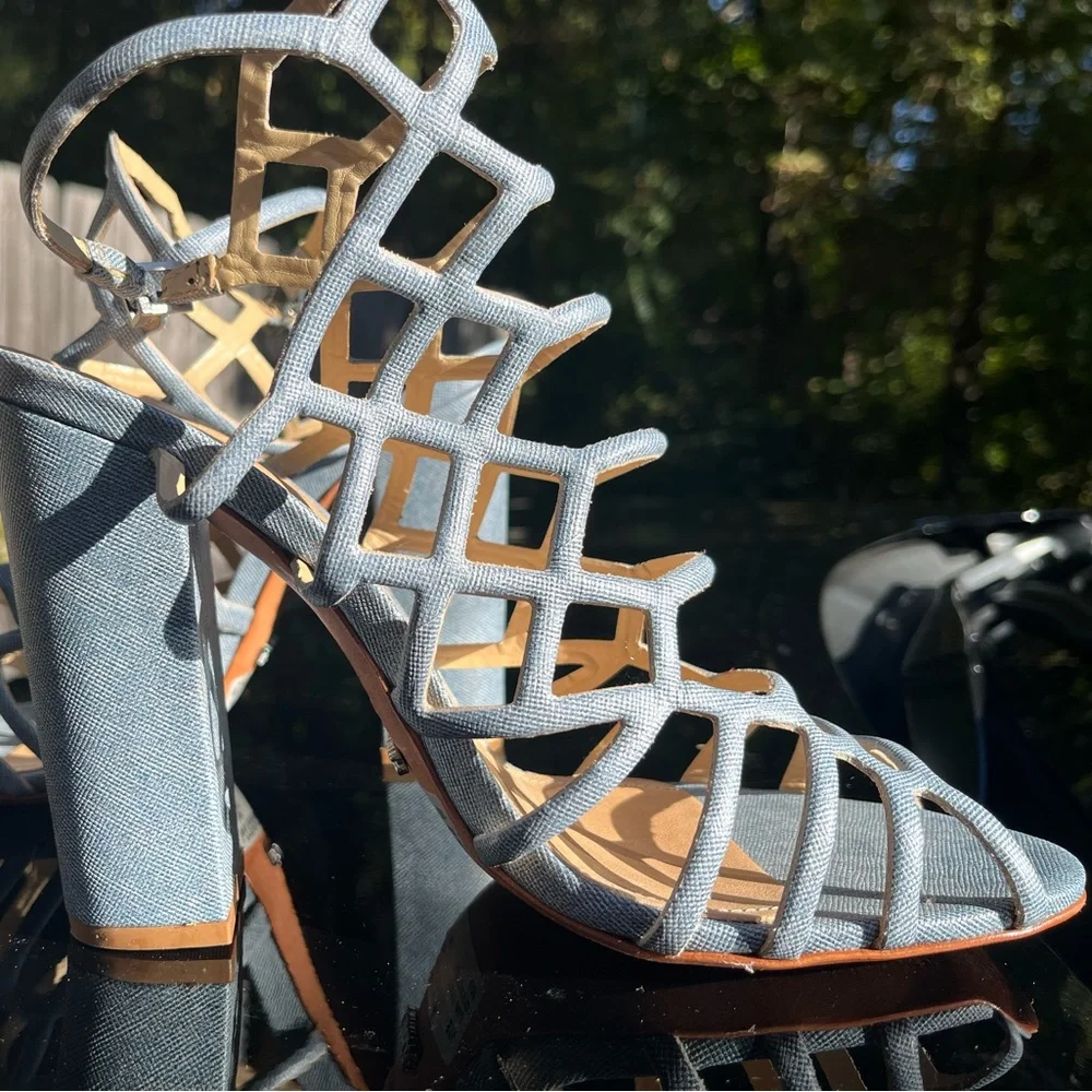 Light Blue/Denim Schutz Pumps - Picture 5 of 8